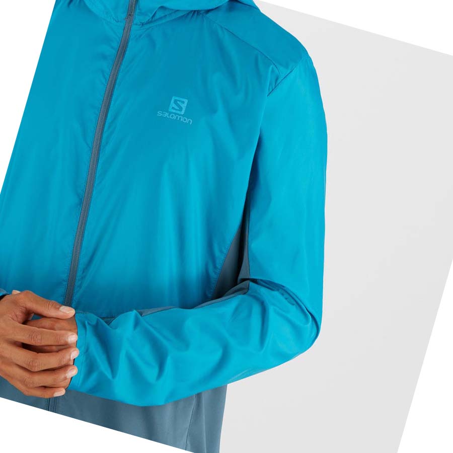 Salomon AGILE WIND WINDBREAKERS Erkek Ceket Mavi | TR 3266GSO